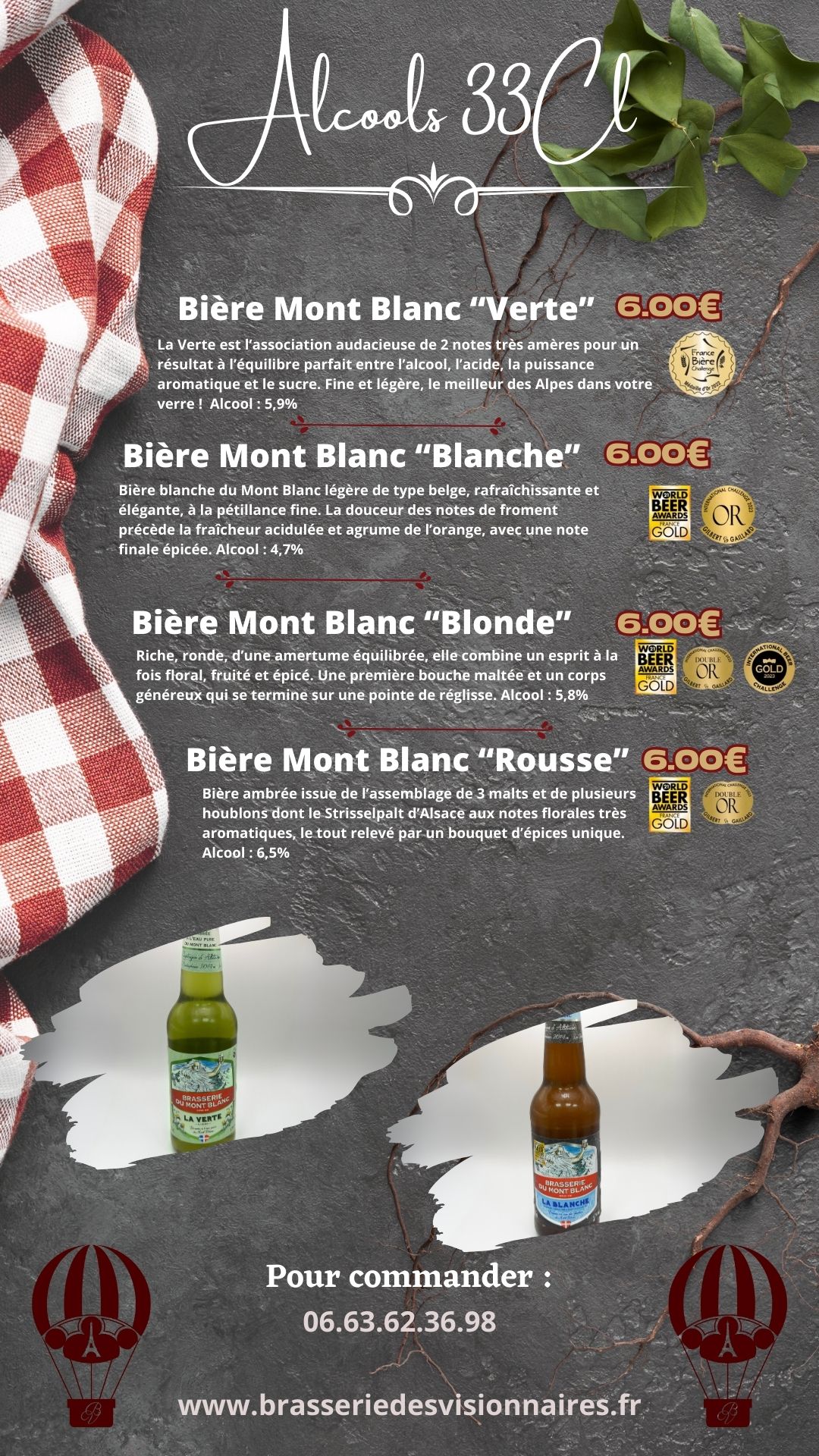 page des alcools