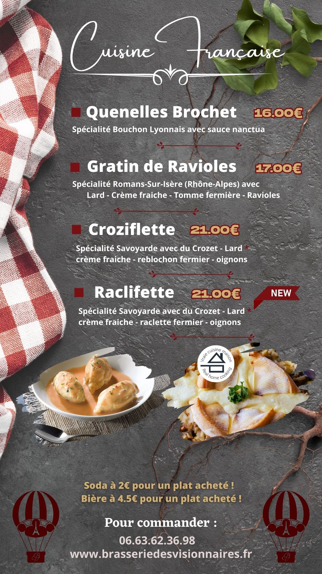 page des plats français, savoyards