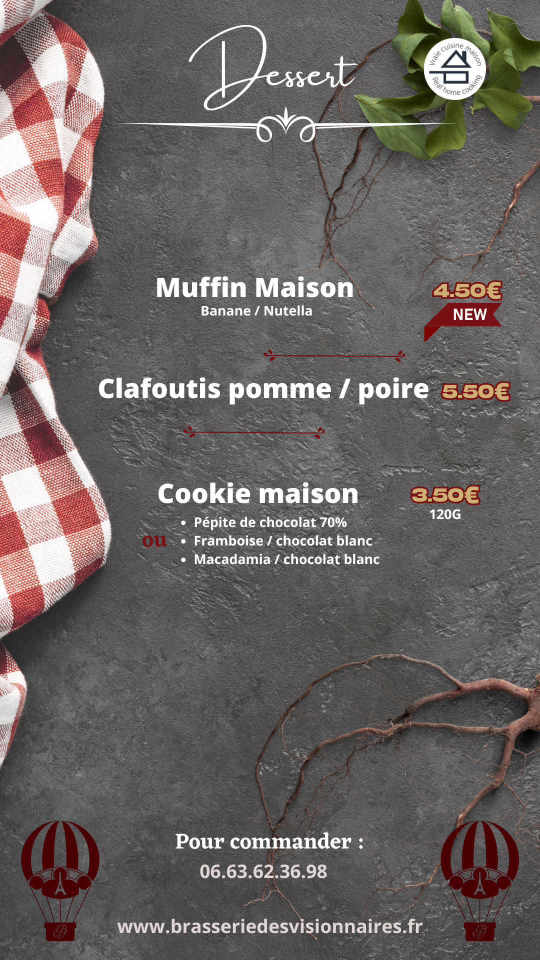 page des desserts