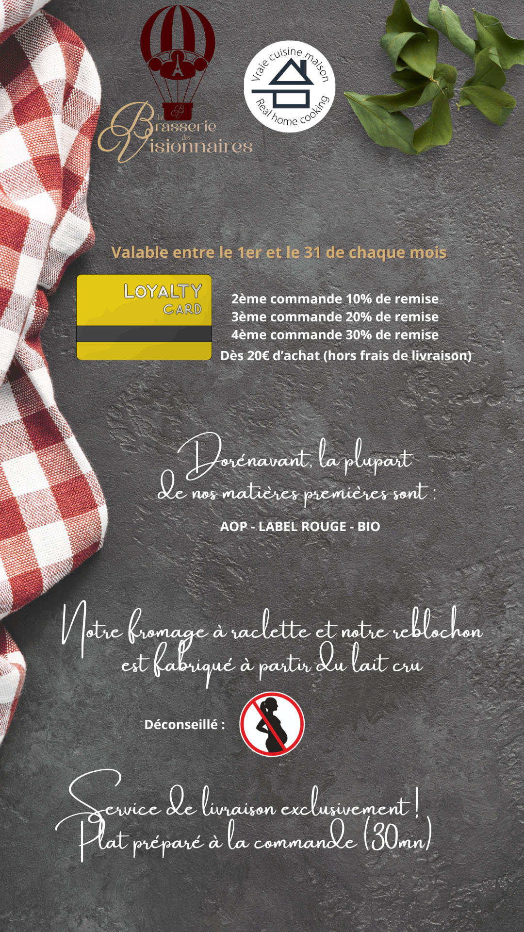 Page principale du menu